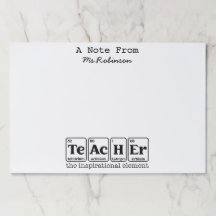 Teacher Appreciation Science Theme Stationary