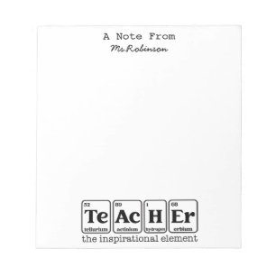 Teacher Appreciation Science Theme Stationary  Notepad