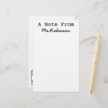 Teacher Appreciation Science Theme Stationary