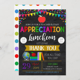 Teacher Appreciation Staff Invitation