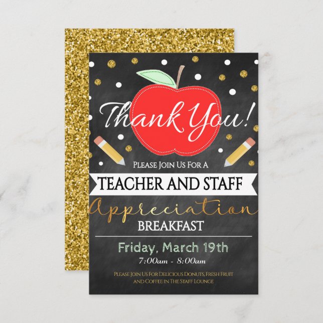 Teacher Appreciation Staff Invitation (Front/Back)