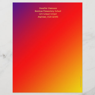 Teacher Appreciation Stationery, Vivid Rainbow Letterhead Template