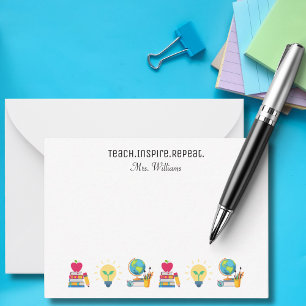 Teacher Appreciation ‘Teach Inspire Repeat’ Custom Card