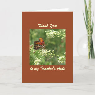 Teacher Appreciation Thank You Aide Card Butterfly