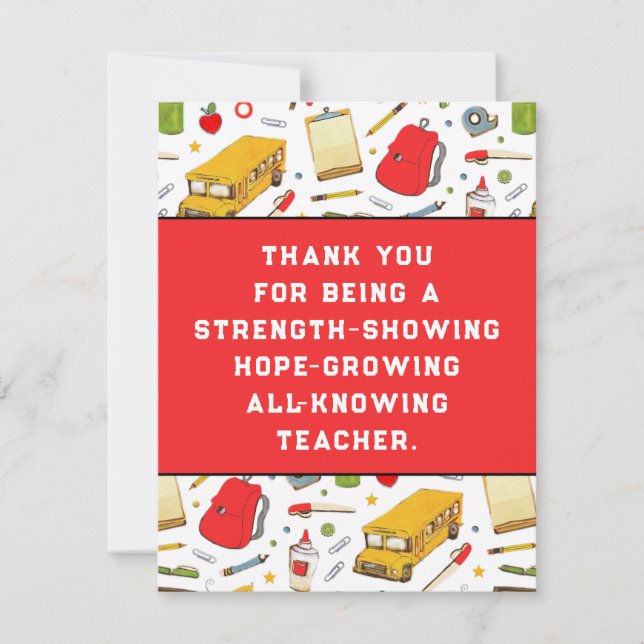 Teacher Appreciation Thank You Card (Front)