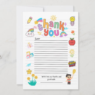 Teacher Appreciation Thank You Card -boy version