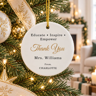 Teacher appreciation Thank You Ceramic Ornament