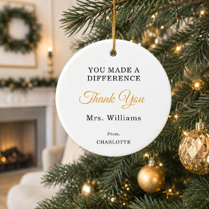 Teacher appreciation Thank You Ceramic Ornament
