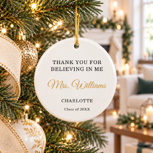 Teacher appreciation Thank You Ceramic Ornament