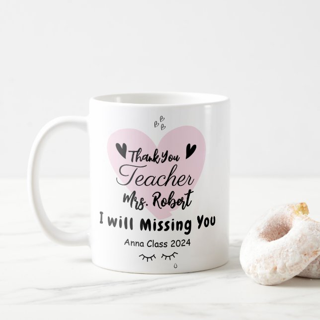 Teacher Appreciation Thank You School Custom Coffee Mug (With Donut)