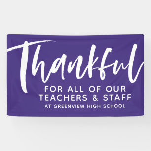 Teacher appreciation thankful purple customisable banner