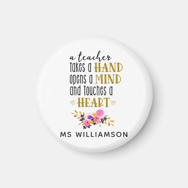 Teacher Appreciation Typography Custom  Magnet (Front)