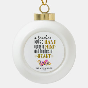 Teacher Appreciation Typography Custom Ornament
