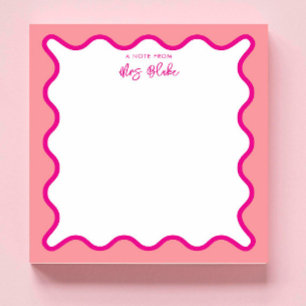 Teacher Appreciation Vibrant Colourful Wavy Notepad
