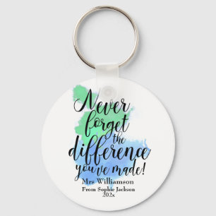 Teacher Appreciation Watercolor Quote Key Ring