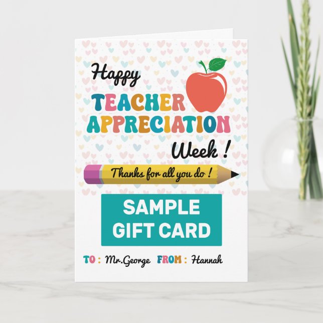 Teacher Appreciation Week Gift Card Holder (Front)