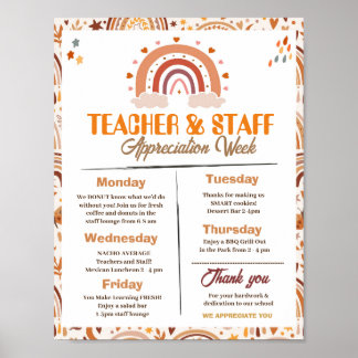Teacher Appreciation Week Itinerary editable Poster
