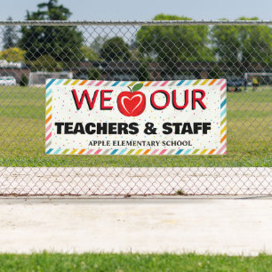 Teacher Appreciation Week staff Colourful apple Banner