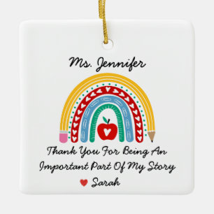 Teacher Appreciation With Thank You Message Custom Ceramic Ornament
