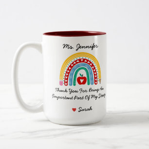 Teacher Appreciation With Thank You Message Custom Two-Tone Coffee Mug