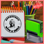 Teacher Approved Custom Funny Face Photo Self-inking Stamp<br><div class="desc">Introducing our Teacher Approved Custom Funny Face Photo Self-Inking Stamp – the perfect way to add a touch of creativity and fun to your classroom routine! This stamp is designed to make grading papers and assignments a breeze, all while bringing smiles to your students' faces. With a unique blend of...</div>