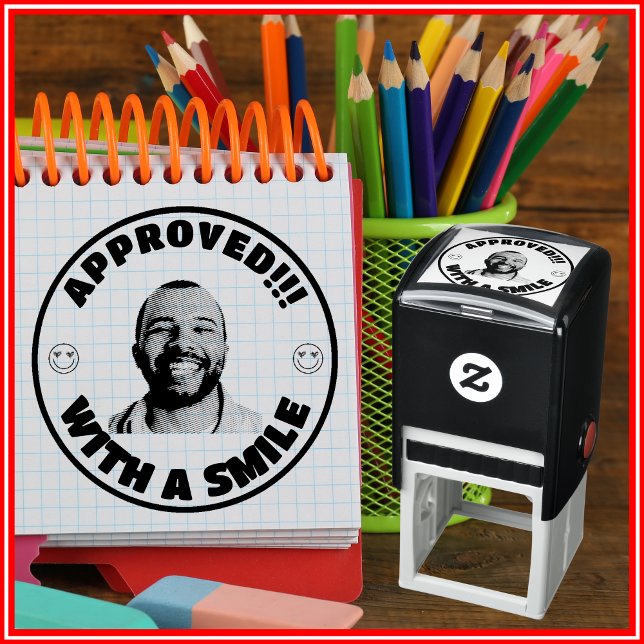 Teacher Approved Custom Funny Face Photo Self-inking Stamp (Creator Uploaded)