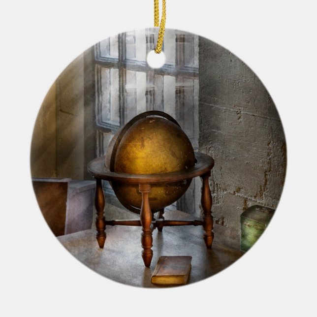 Teacher - Around the world Ceramic Tree Decoration (Front)