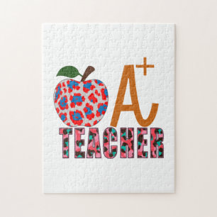 Teacher Art Apple A Plus Teacher Jigsaw Puzzle
