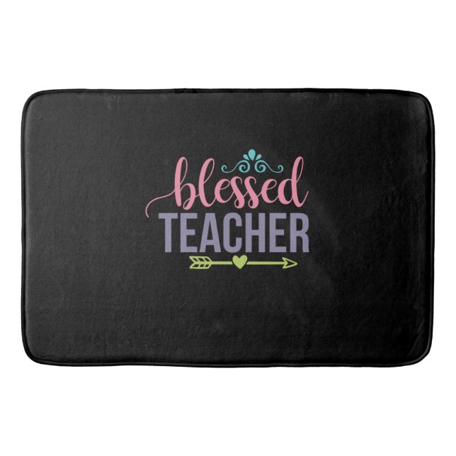 Teacher Art Blessed Teacher Bath Mat (Front)