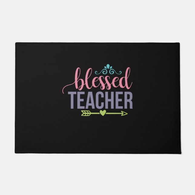 Teacher Art Blessed Teacher Doormat (Front)