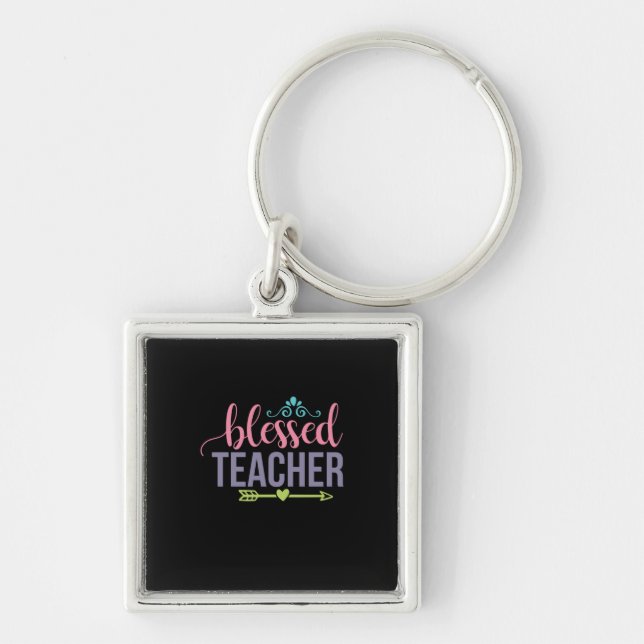 Teacher Art Blessed Teacher Key Ring (Front)