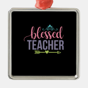 Teacher Art Blessed Teacher Metal Ornament
