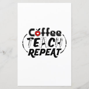 Teacher Art Coffee Teach Repeat