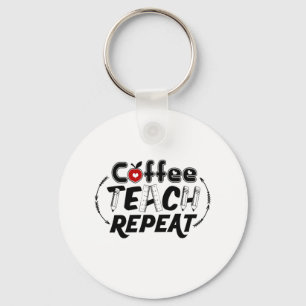 Teacher Art Coffee Teach Repeat Key Ring