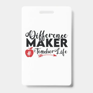 Teacher Art Difference Maker Teacher Life ID Badge
