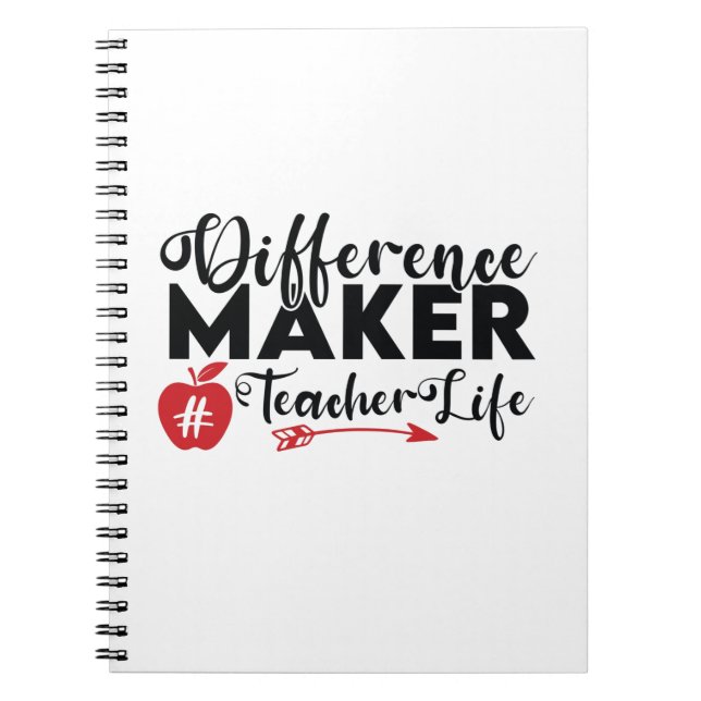 Teacher Art Difference Maker Teacher Life Notebook (Front)