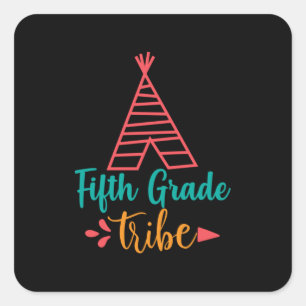 Teacher Art Fifth Grade Tribe Square Sticker