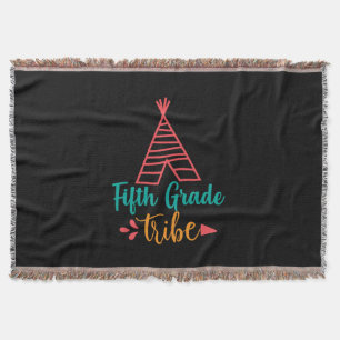 Teacher Art Fifth Grade Tribe Throw Blanket