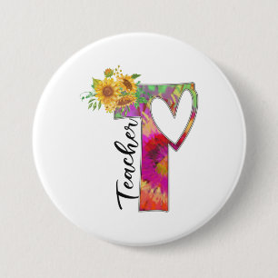 Teacher Art Flower Teacher 7.5 Cm Round Badge