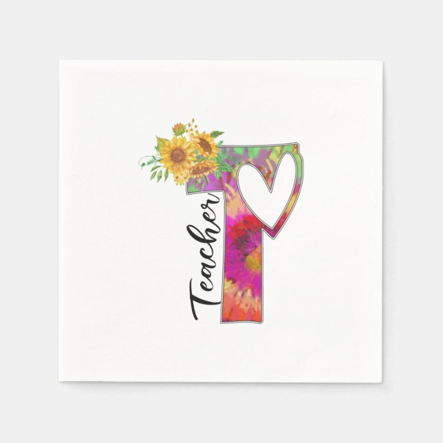 Teacher Art Flower Teacher Napkin (Front)