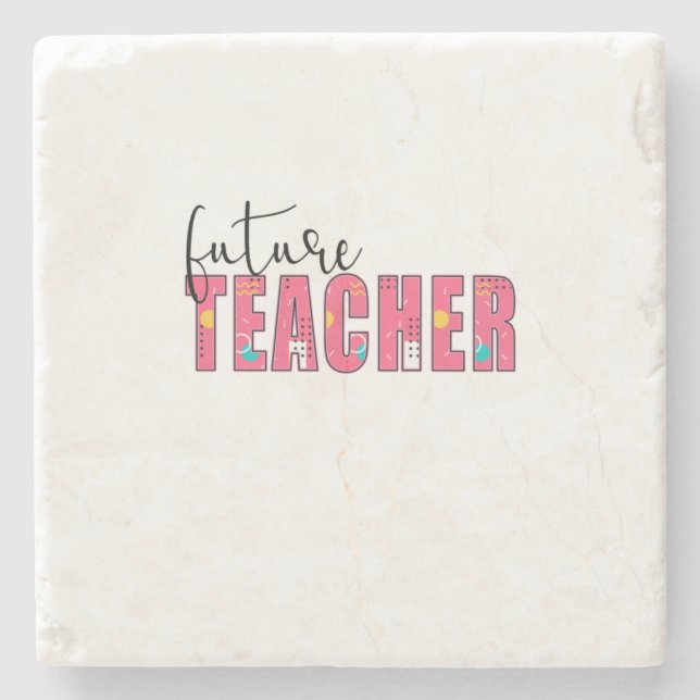 Teacher Art Future Teacher Stone Coaster (Front)