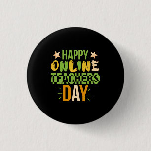 Teacher Art Happy Online Teacher Day 3 Cm Round Badge