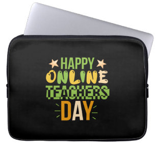 Teacher Art Happy Online Teacher Day Laptop Sleeve