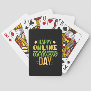 Teacher Art Happy Online Teacher Day Playing Cards
