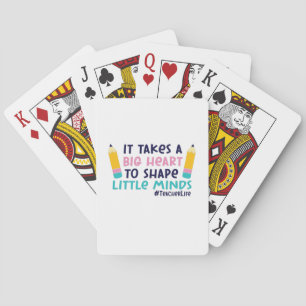 Teacher Art It Takes A Big Heart Playing Cards
