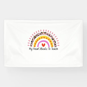 Teacher Art My Heart Beats To Teach Banner