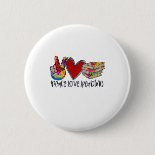 Teacher Art Peace Love Reading 6 Cm Round Badge