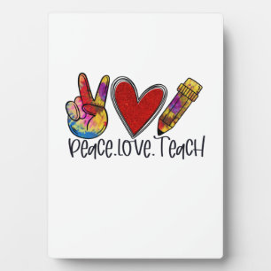 Teacher Art Peace Love Teach Plaque