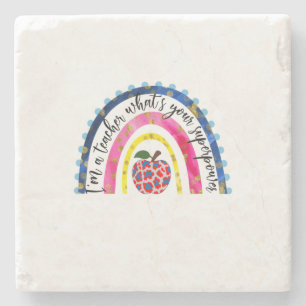 Teacher Art Proud I Am A Teacher Stone Coaster