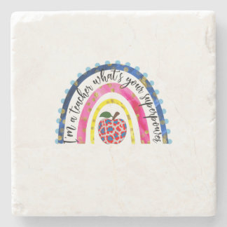 Teacher Art Proud I Am A Teacher Stone Coaster